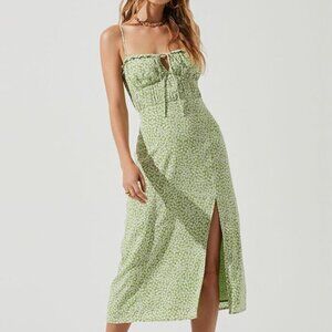 ASTR The Label Avalee Verana Dress Green Ditsy